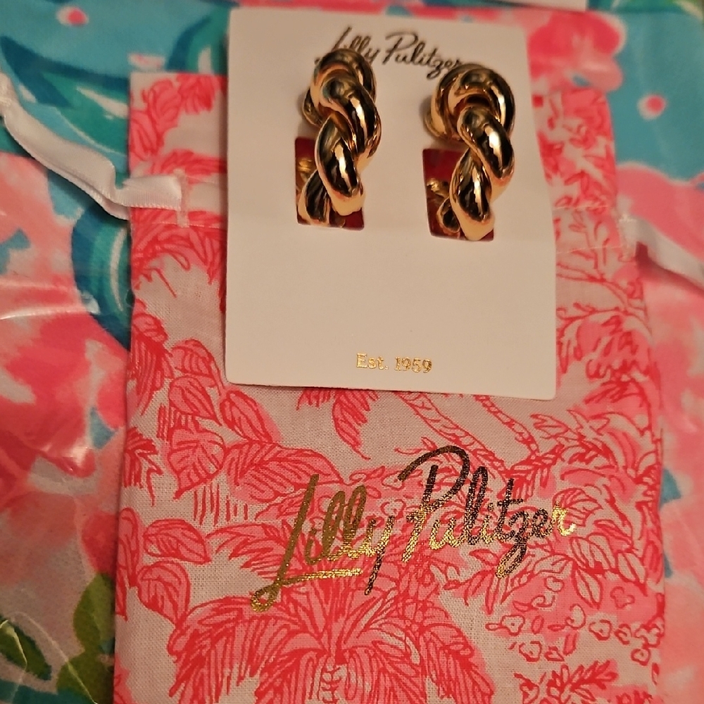 Lilly Pulitzer Gold-Tone Chain Earrings